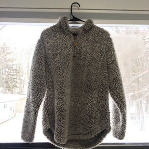 simply southern sherpa quarter zip fluffy jacket